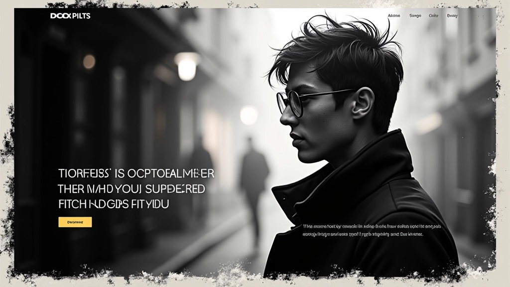 Hero sekce s monochromatickým obrázkem a typografií