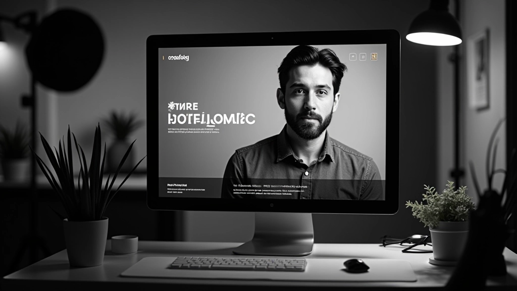 Vysokokontrastní monochromatická hero sekce s overlayovaným textem