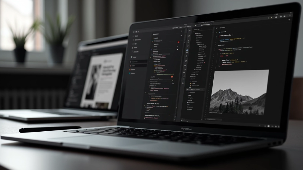 Přehled rozhraní tří hlavních nástrojů: Photoshop s Gradient Map panelem, Figma s Color Adjustment nastavením, a VS Code s CSS filtrem